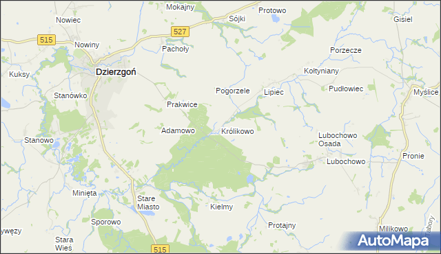 mapa Królikowo gmina Stary Dzierzgoń, Królikowo gmina Stary Dzierzgoń na mapie Targeo