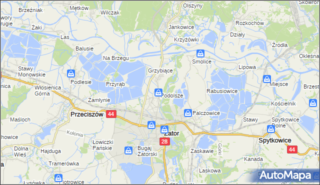 mapa Podolsze, Podolsze na mapie Targeo
