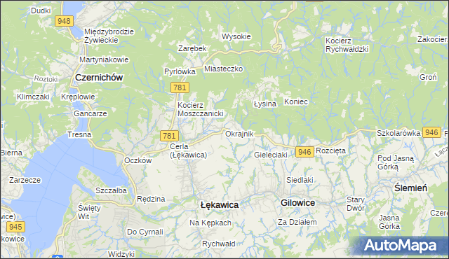 mapa Okrajnik, Okrajnik na mapie Targeo