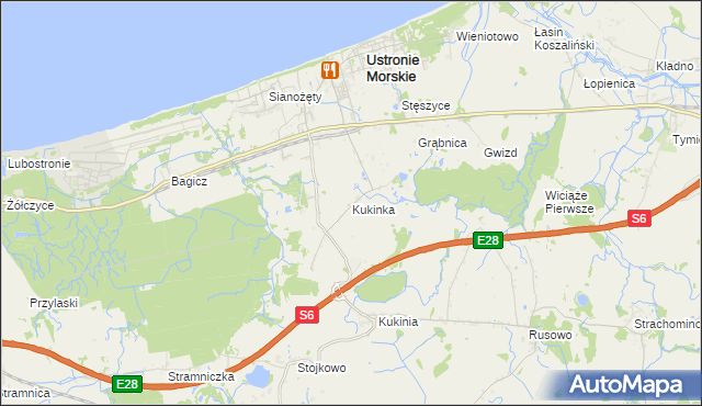 mapa Kukinka, Kukinka na mapie Targeo