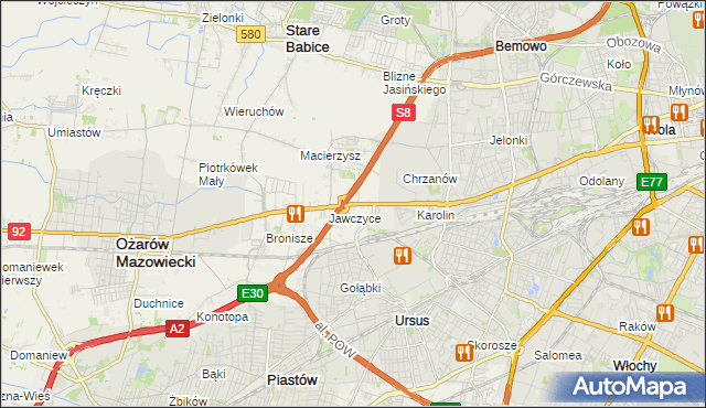 mapa Mory gmina Ożarów Mazowiecki, Mory gmina Ożarów Mazowiecki na mapie Targeo