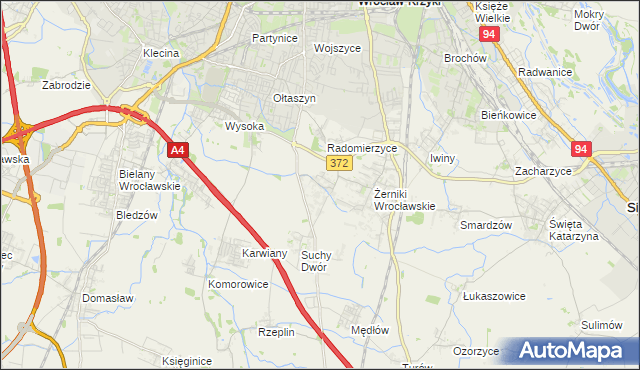mapa Biestrzyków, Biestrzyków na mapie Targeo