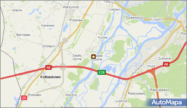 mapa Siadło Dolne, Siadło Dolne na mapie Targeo