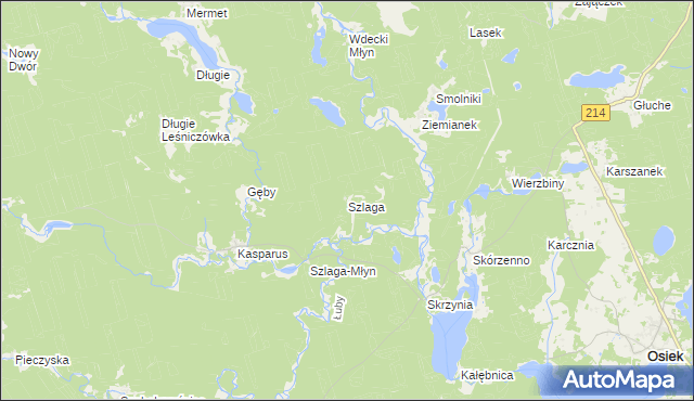 mapa Szlaga, Szlaga na mapie Targeo