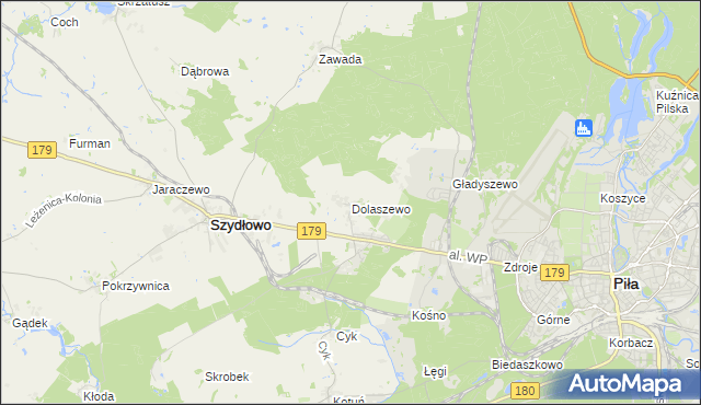 mapa Dolaszewo, Dolaszewo na mapie Targeo