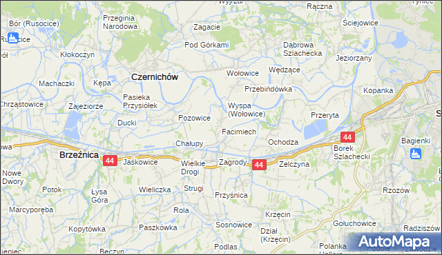 mapa Facimiech, Facimiech na mapie Targeo
