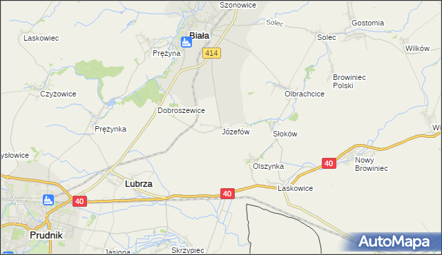 mapa Józefów gmina Biała, Józefów gmina Biała na mapie Targeo