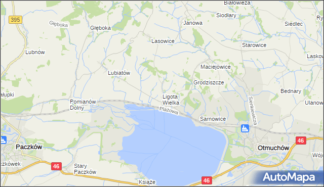 mapa Ligota Wielka gmina Otmuchów, Ligota Wielka gmina Otmuchów na mapie Targeo