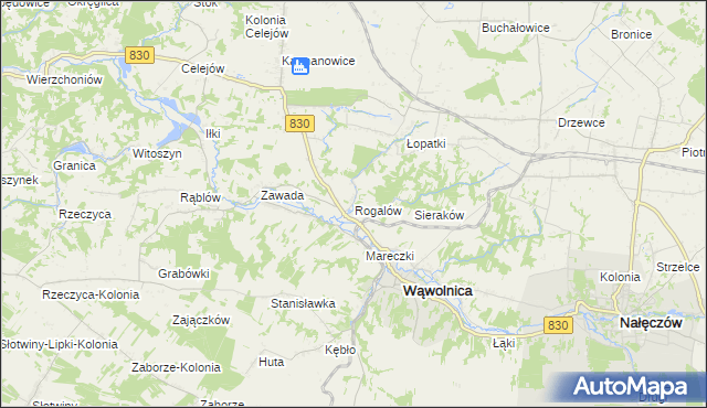 mapa Rogalów gmina Wąwolnica, Rogalów gmina Wąwolnica na mapie Targeo