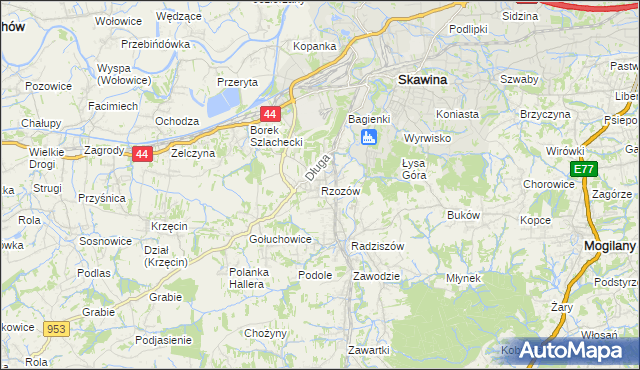 mapa Rzozów, Rzozów na mapie Targeo