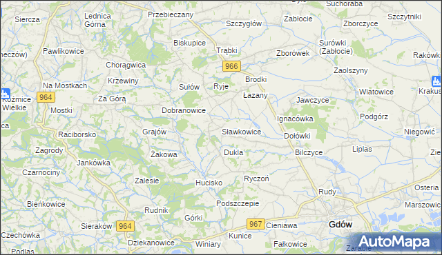 mapa Sławkowice, Sławkowice na mapie Targeo