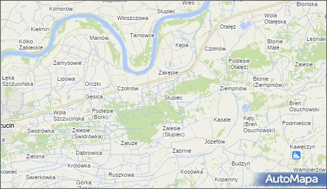 mapa Słupiec gmina Szczucin, Słupiec gmina Szczucin na mapie Targeo