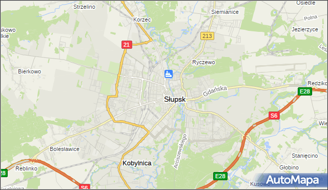 mapa Słupska, Słupsk na mapie Targeo