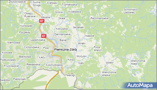 mapa Łomnica-Zdrój, Łomnica-Zdrój na mapie Targeo