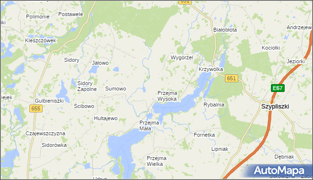 mapa Przejma Wysoka, Przejma Wysoka na mapie Targeo