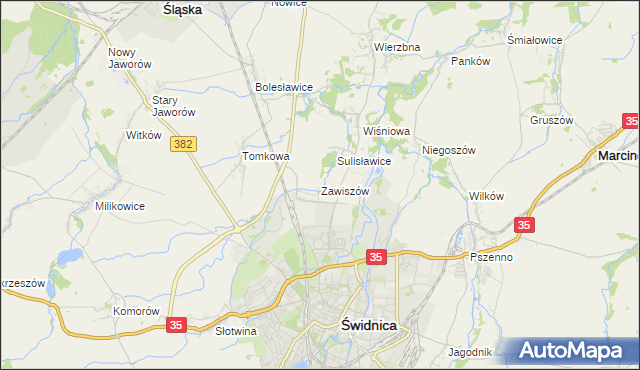 mapa Zawiszów, Zawiszów na mapie Targeo