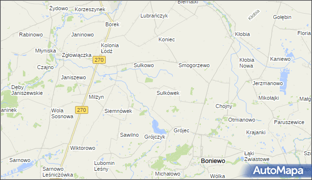 mapa Sułkówek, Sułkówek na mapie Targeo