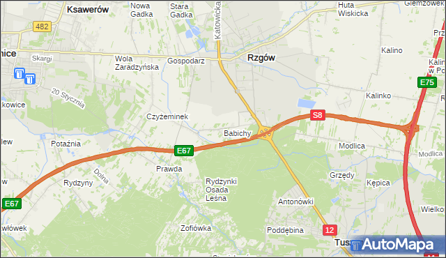 mapa Babichy, Babichy na mapie Targeo