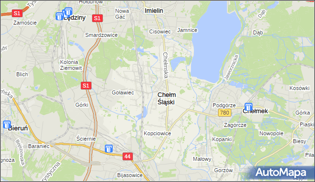 mapa Chełm Śląski, Chełm Śląski na mapie Targeo