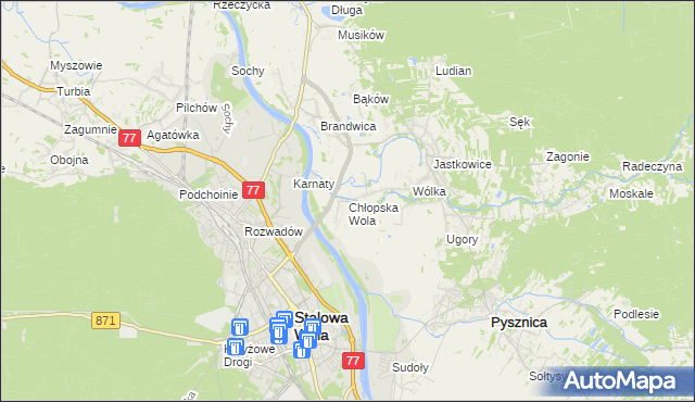 mapa Chłopska Wola, Chłopska Wola na mapie Targeo