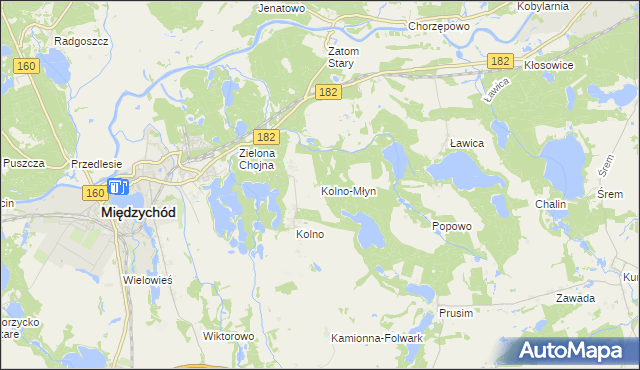mapa Kolno-Młyn, Kolno-Młyn na mapie Targeo