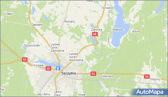mapa Lemany gmina Szczytno, Lemany gmina Szczytno na mapie Targeo