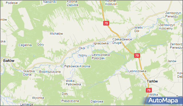 mapa Leśniczówka Potoczek gmina Bałtów, Leśniczówka Potoczek gmina Bałtów na mapie Targeo