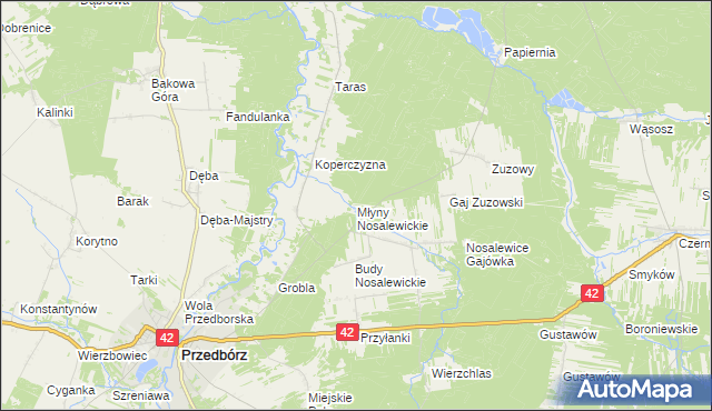 mapa Młyny Nosalewickie, Młyny Nosalewickie na mapie Targeo