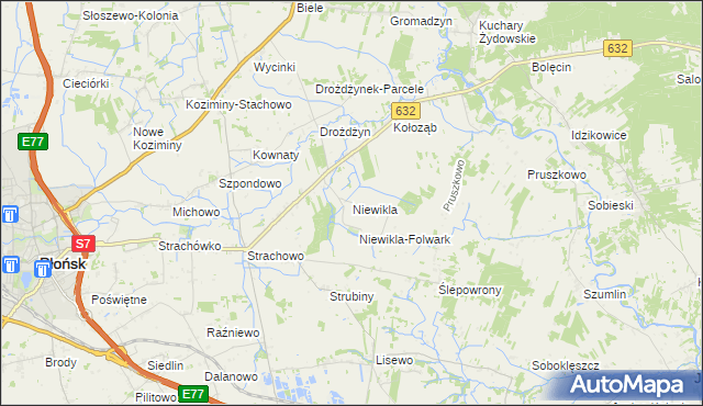 mapa Niewikla, Niewikla na mapie Targeo