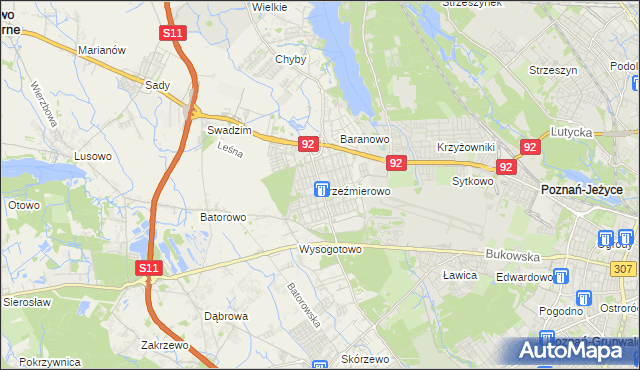mapa Przeźmierowo, Przeźmierowo na mapie Targeo