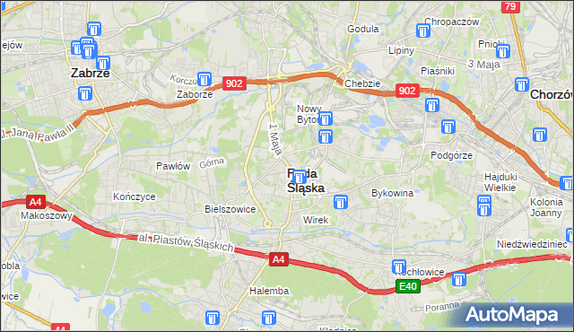 mapa Rudy Śląskiej, Ruda Śląska na mapie Targeo