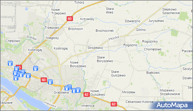 mapa Stare Boryszewo, Stare Boryszewo na mapie Targeo