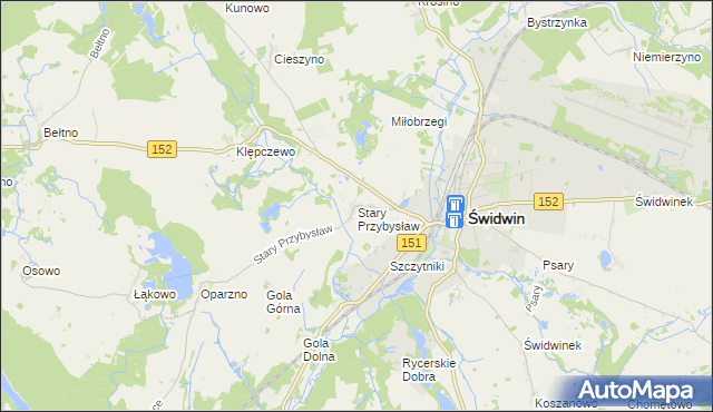 mapa Stary Przybysław, Stary Przybysław na mapie Targeo