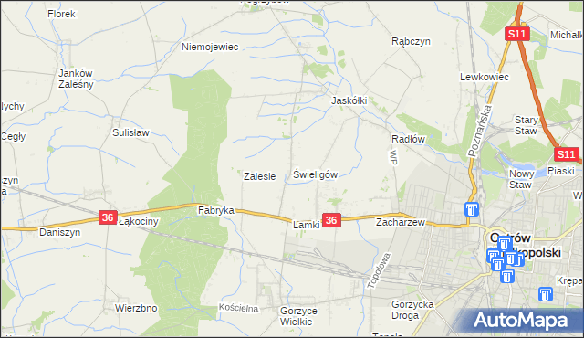 mapa Świeligów, Świeligów na mapie Targeo