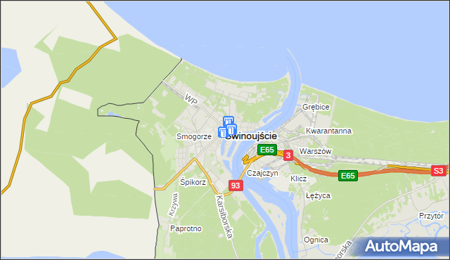 mapa Świnoujście, Świnoujście na mapie Targeo