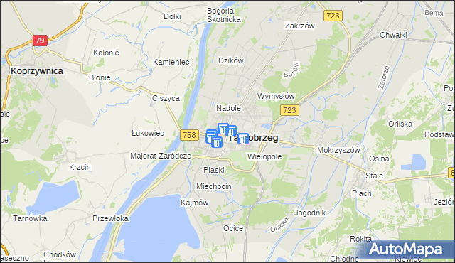 mapa Tarnobrzegu, Tarnobrzeg na mapie Targeo
