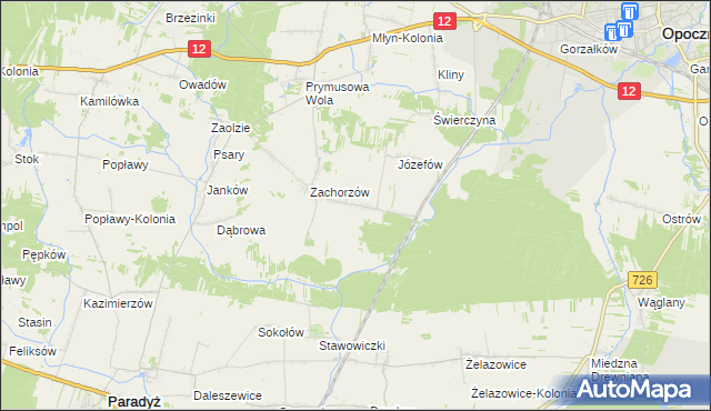 mapa Zachorzów-Kolonia, Zachorzów-Kolonia na mapie Targeo