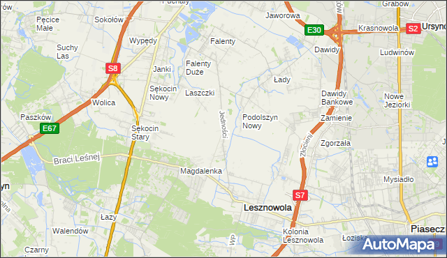 mapa Janczewice, Janczewice na mapie Targeo