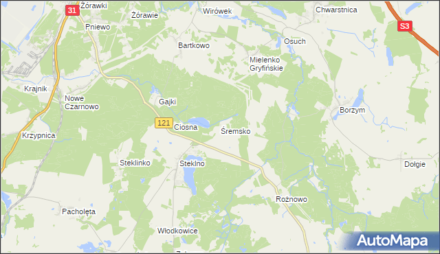 mapa Śremsko, Śremsko na mapie Targeo