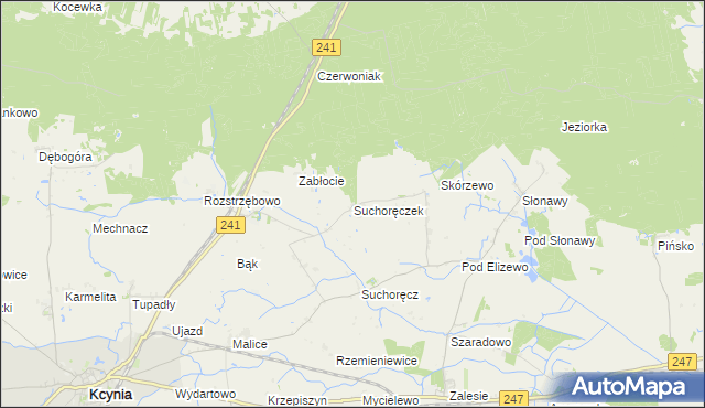 mapa Suchoręczek, Suchoręczek na mapie Targeo