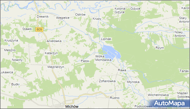 mapa Wólka Michowska, Wólka Michowska na mapie Targeo
