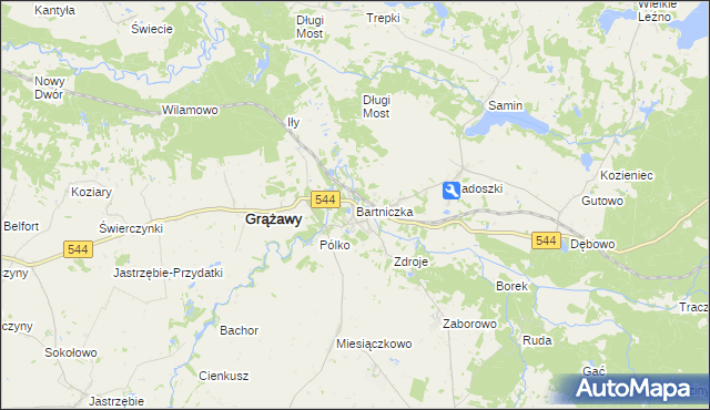 mapa Bartniczka, Bartniczka na mapie Targeo