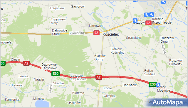 mapa Białków Górny, Białków Górny na mapie Targeo