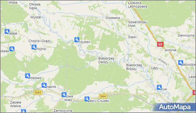 mapa Białobrzeg Dalszy, Białobrzeg Dalszy na mapie Targeo