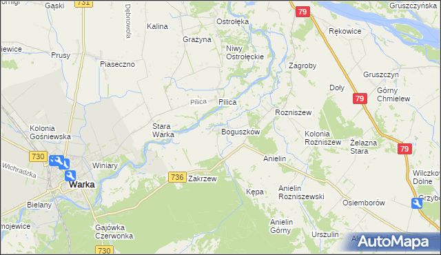 mapa Boguszków, Boguszków na mapie Targeo