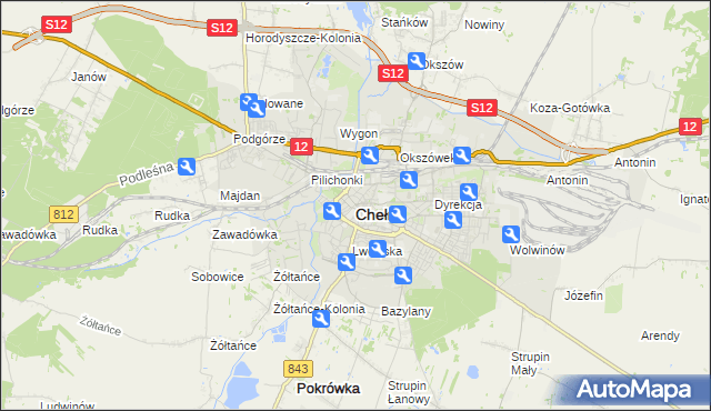 mapa Chełma, Chełm na mapie Targeo