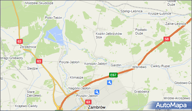 mapa Cieciorki, Cieciorki na mapie Targeo