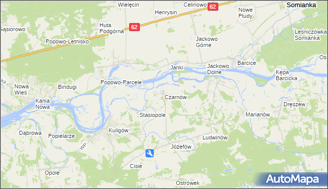 mapa Czarnów gmina Dąbrówka, Czarnów gmina Dąbrówka na mapie Targeo