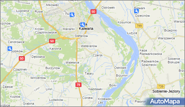 mapa Czersk gmina Góra Kalwaria, Czersk gmina Góra Kalwaria na mapie Targeo