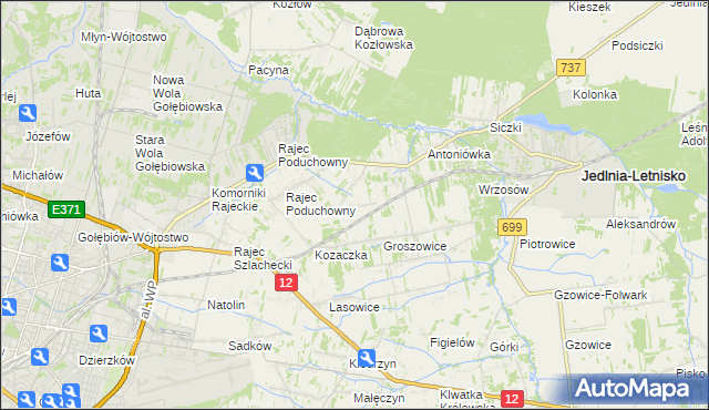 mapa Dawidów gmina Jedlnia-Letnisko, Dawidów gmina Jedlnia-Letnisko na mapie Targeo